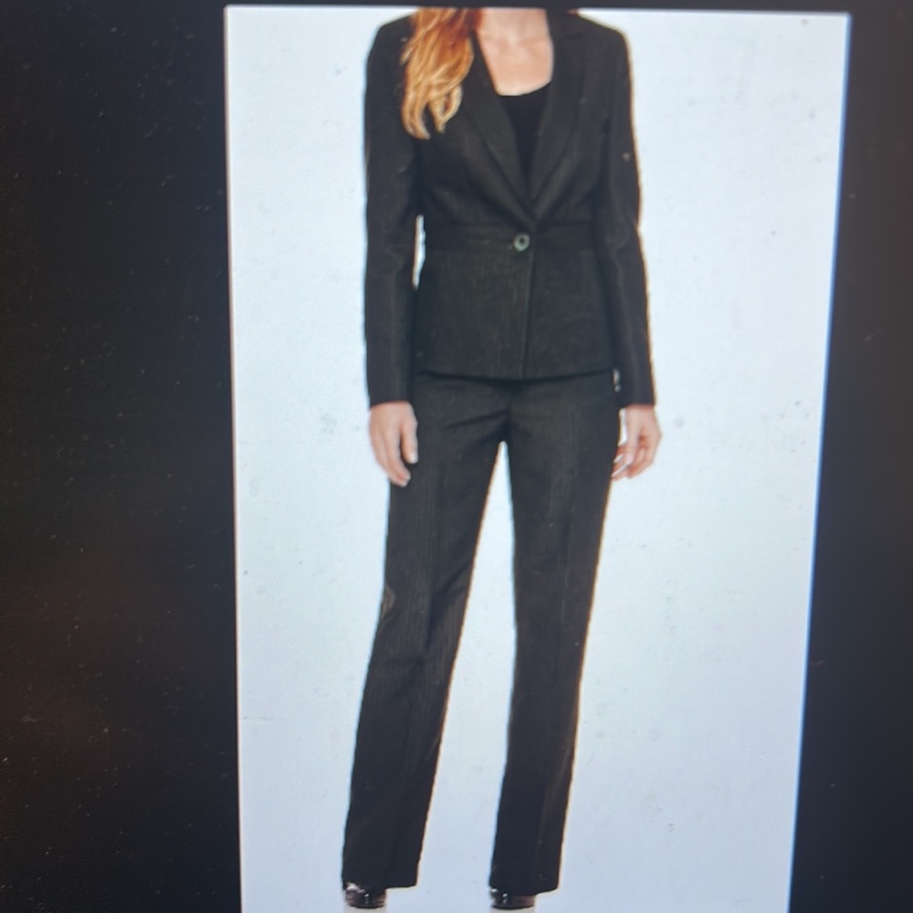 MICHEL RENE women pants and blazer suitIN SIZE 34 European lack striped office